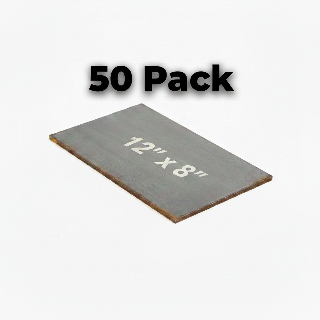 metal rectangle thin plate 12” by 8” pack of 50
